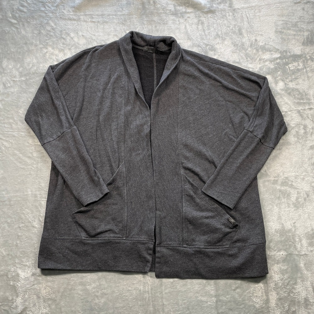 Prana Women Gray Cardigan Sweater Long Sleeve Pockets Size Large‎